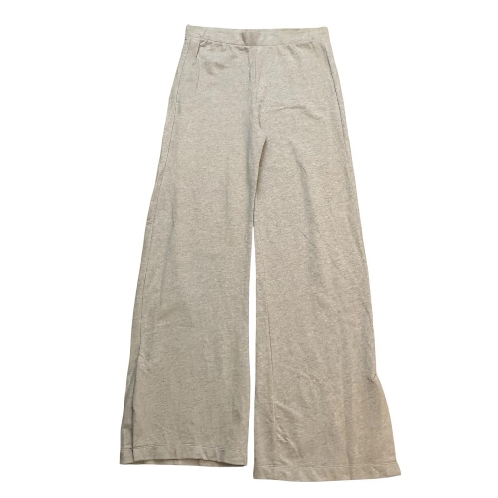 Grey State Metro Pant Sweatpants Cream Taupe Wide Leg Cotton Size 3 Large